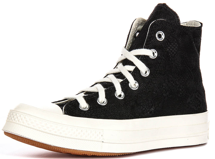 Converse Chuck 70s High A13665C In Black Floral Texture