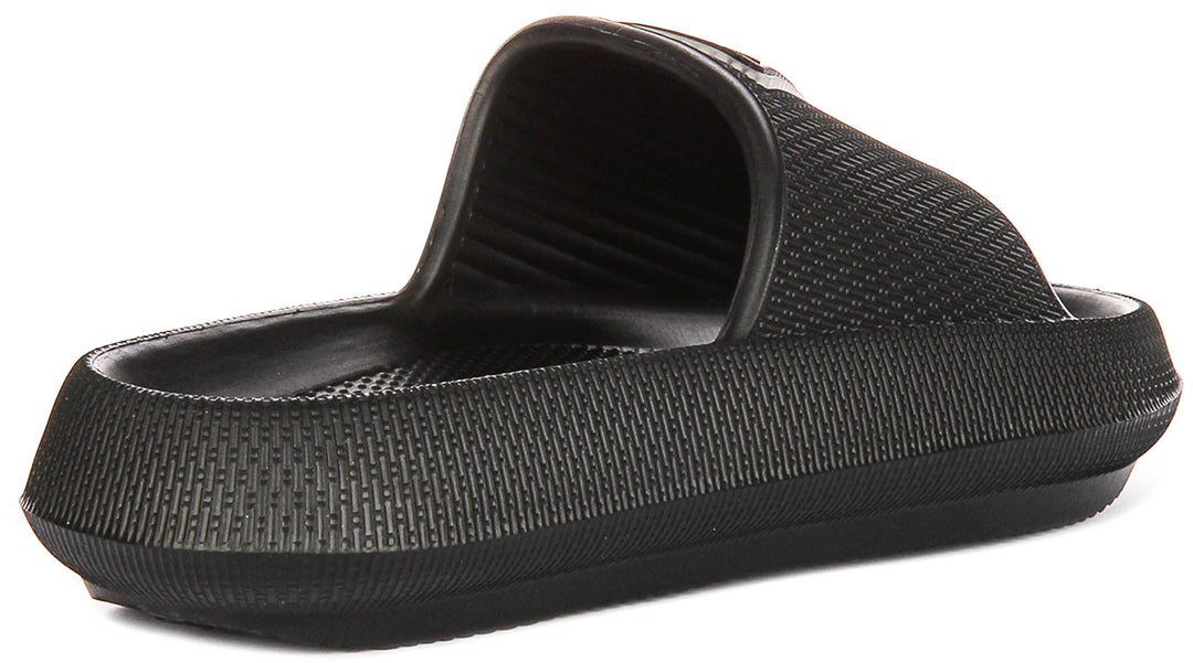 Guess 4G Beach Milk Sliders In Black For Women