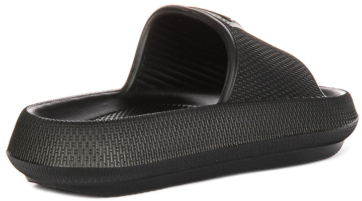 Guess 4G Beach Milk Sliders In Black For Women