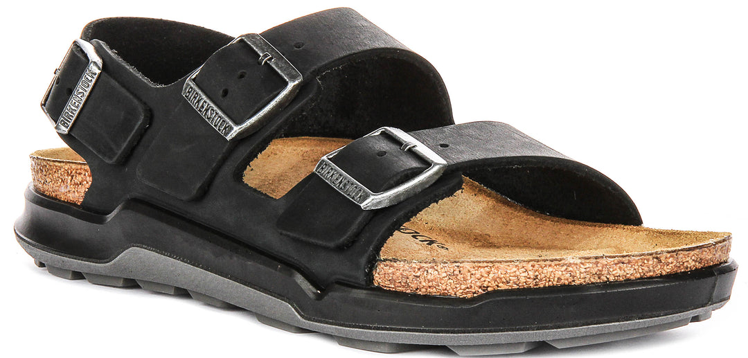 Birkenstock Milano Crosstow In Black For Unisex