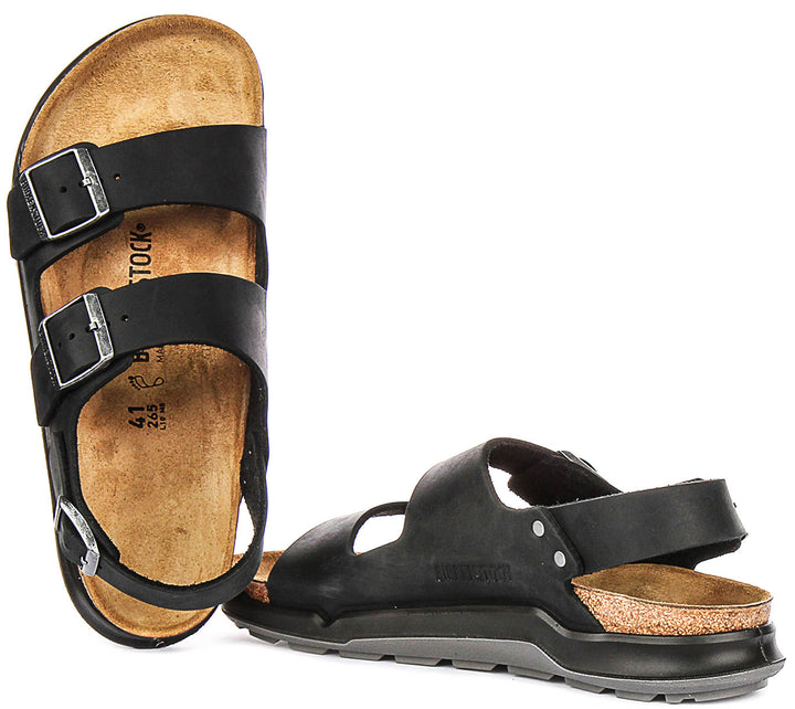 Birkenstock Milano Crosstow In Black For Unisex