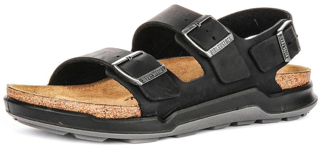Birkenstock Milano Crosstow In Black For Unisex