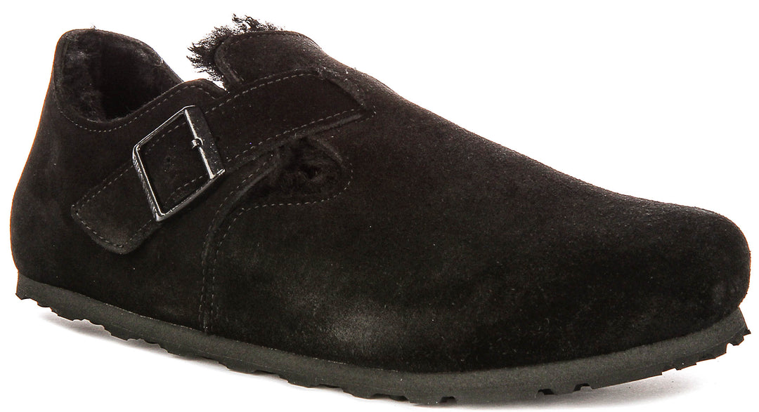 Birkenstock London Sherling In Black For Unisex