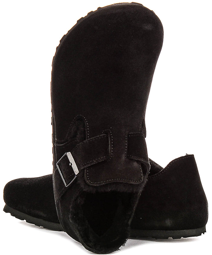Birkenstock London Sherling In Black For Unisex