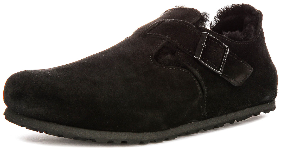 Birkenstock London Sherling In Black For Unisex