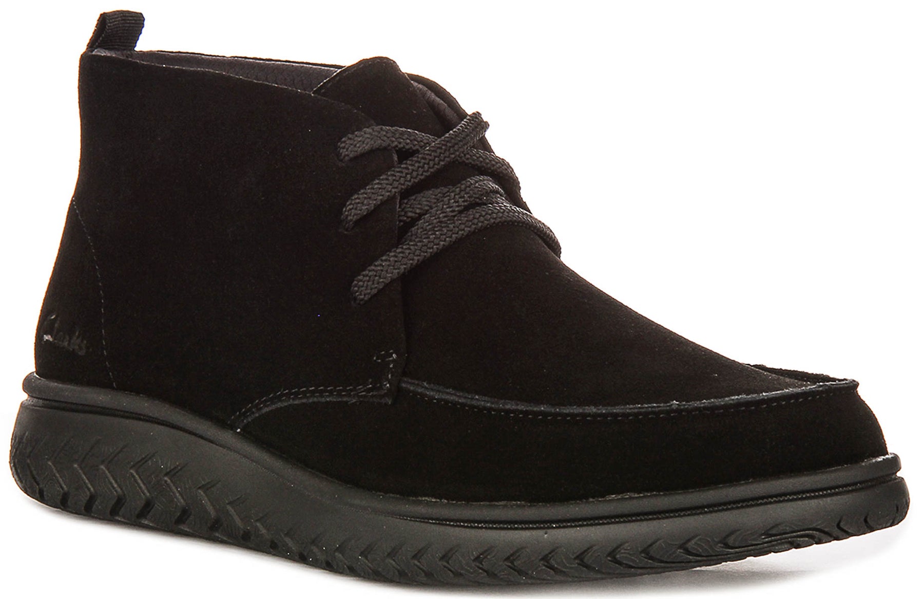 Clarks Relaxlite Moc Boots In Black For Men | Suede Moccasin Shoes