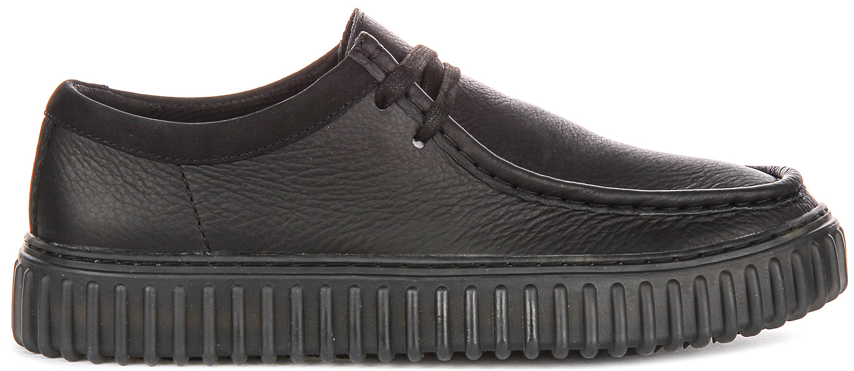 Clarks Torhill Lo In Black For Mens | Leather Moc Toe Lace Up