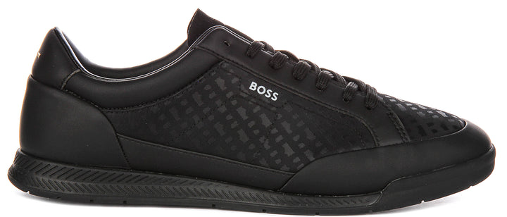 Boss Nitan Tennis All Over Logo In Black For Men