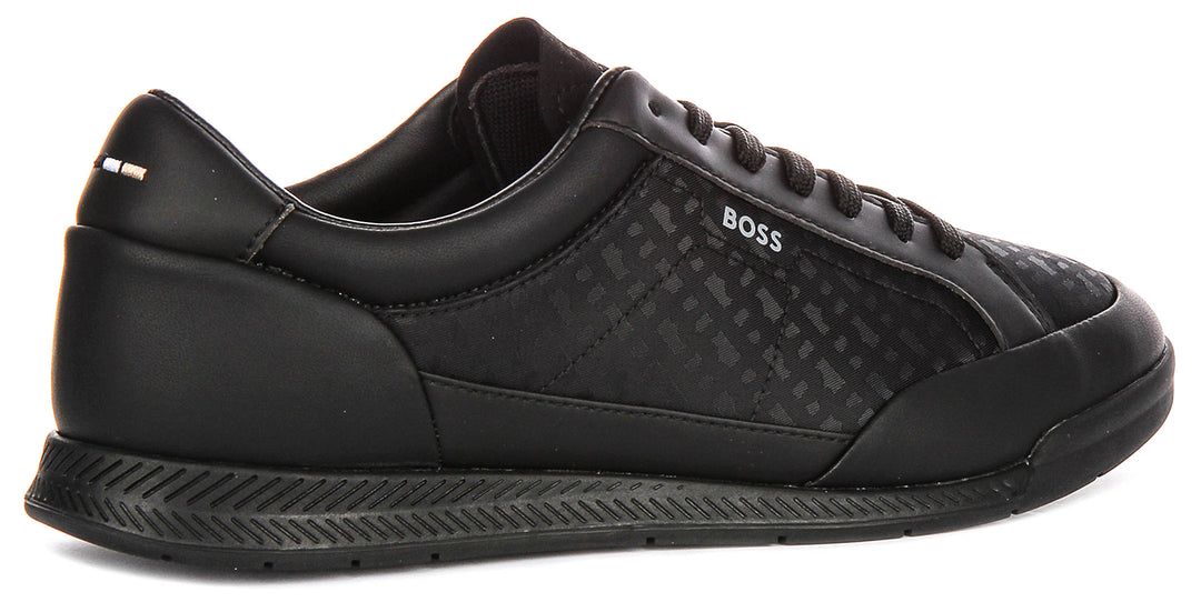 Boss Nitan Tennis All Over Logo In Black For Men