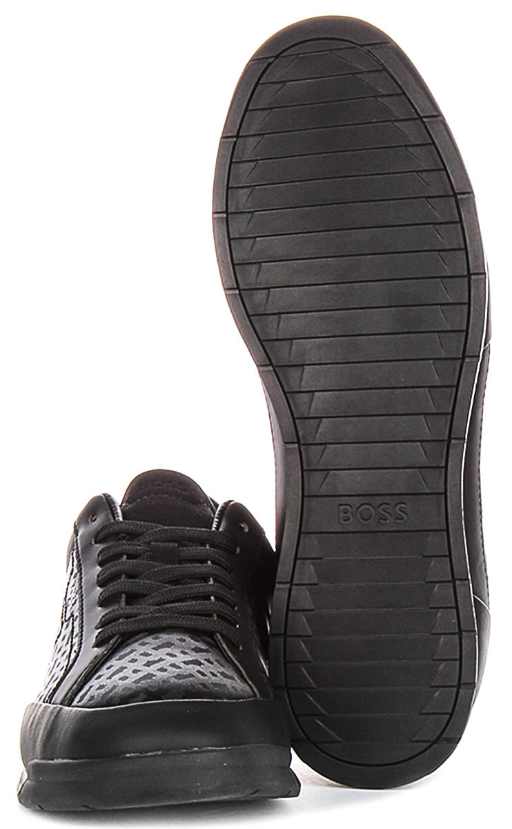 Boss Nitan Tennis All Over Logo In Black For Men