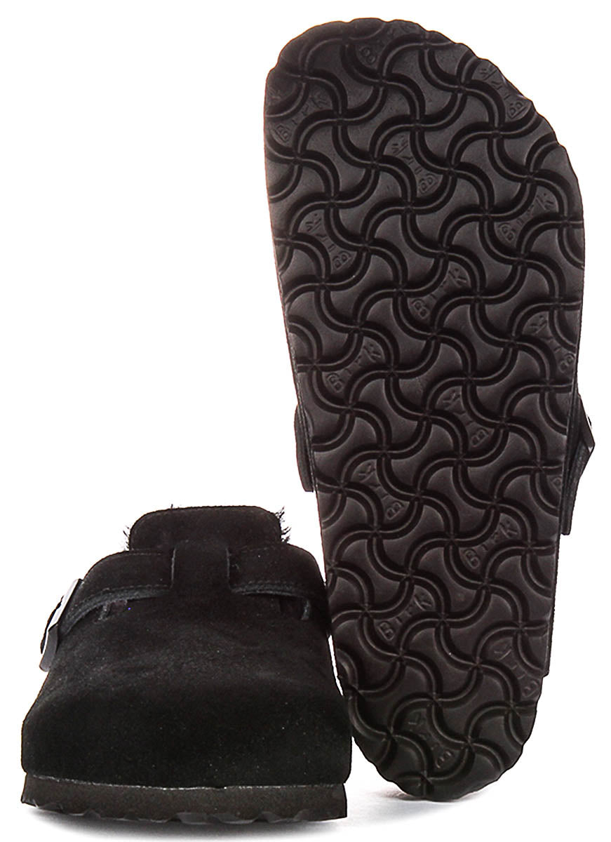 Birkenstock Boston Sherling In Black For Unisex