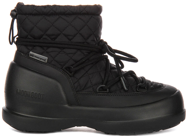 Moon Boot Mezzaluna Mid Waterproof In Black For Women
