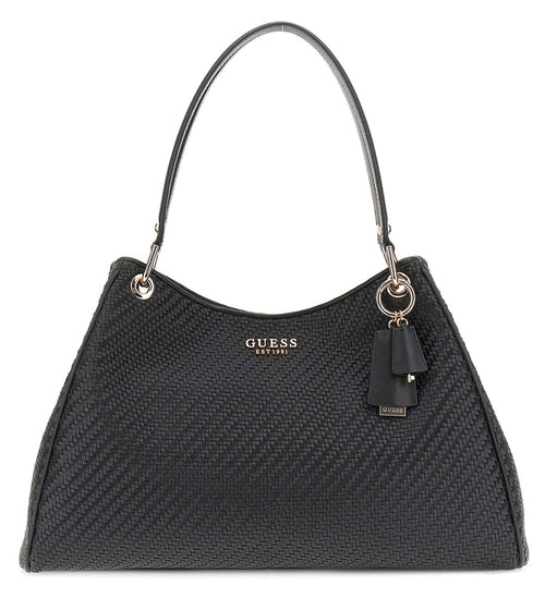 Guess Mirema Woven Shopper Bag In Black For Women