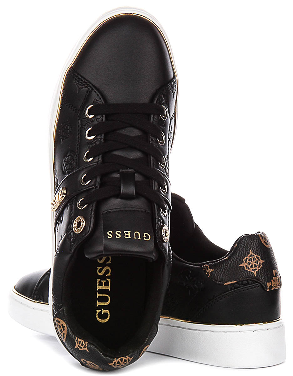 Guess Britz Peony In Black Gold For Women