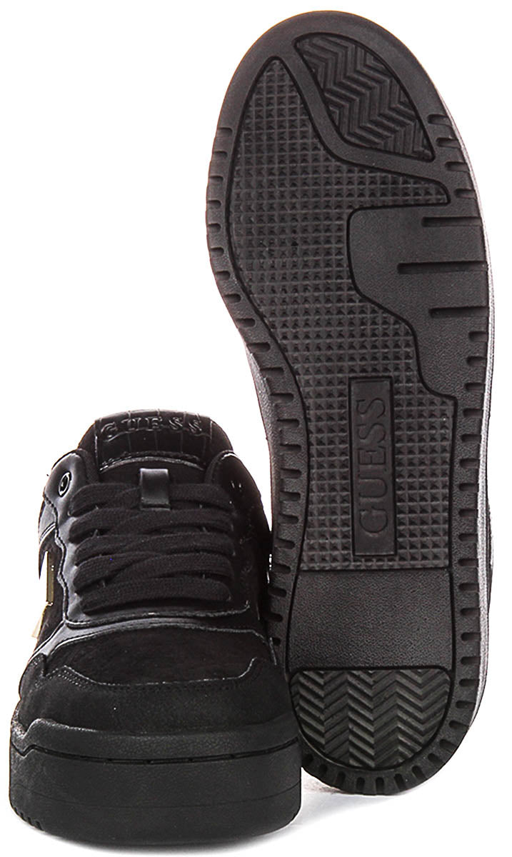 Guess Miram10 Fur Sneaker In All Black For Women