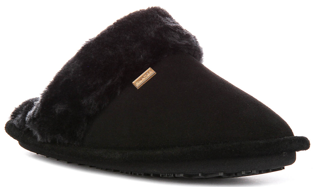 Hunter Womens Mule Slipper In Black