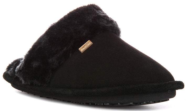 Hunter Womens Mule Slipper In Black