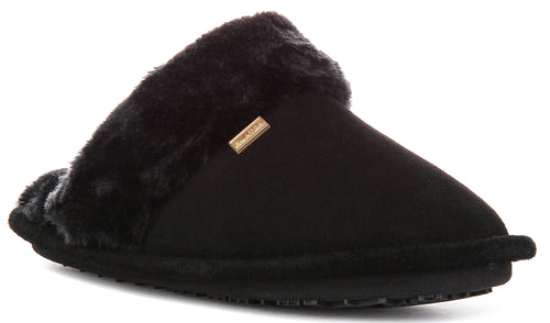 Hunter Womens Mule Slipper In Black