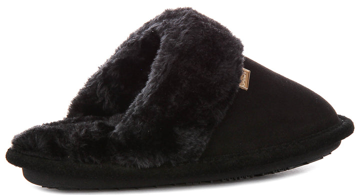 Hunter Womens Mule Slipper In Black