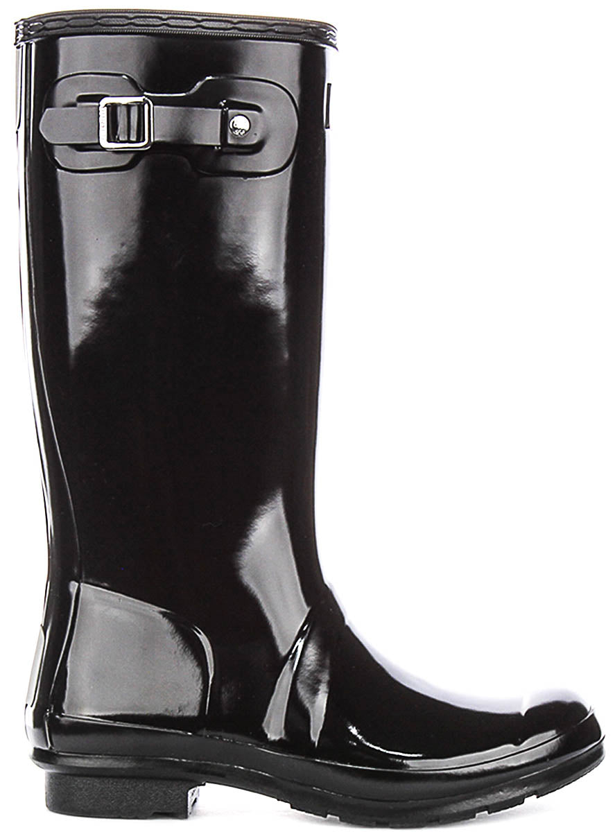 Hunter Original Gloss Boots In Black For Juniors