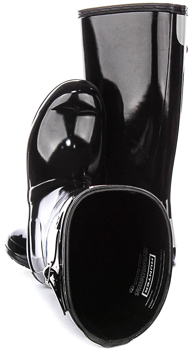 Hunter Original Gloss Boots In Black For Juniors