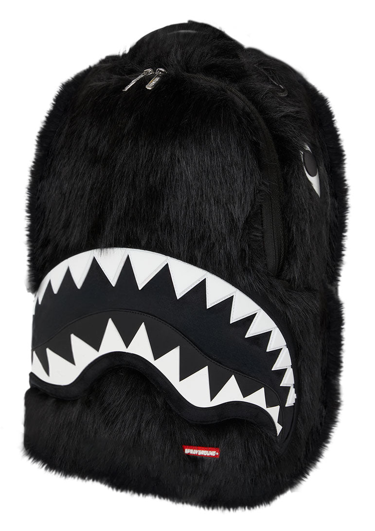 Sprayground Furry Cray Black Backpack In Black