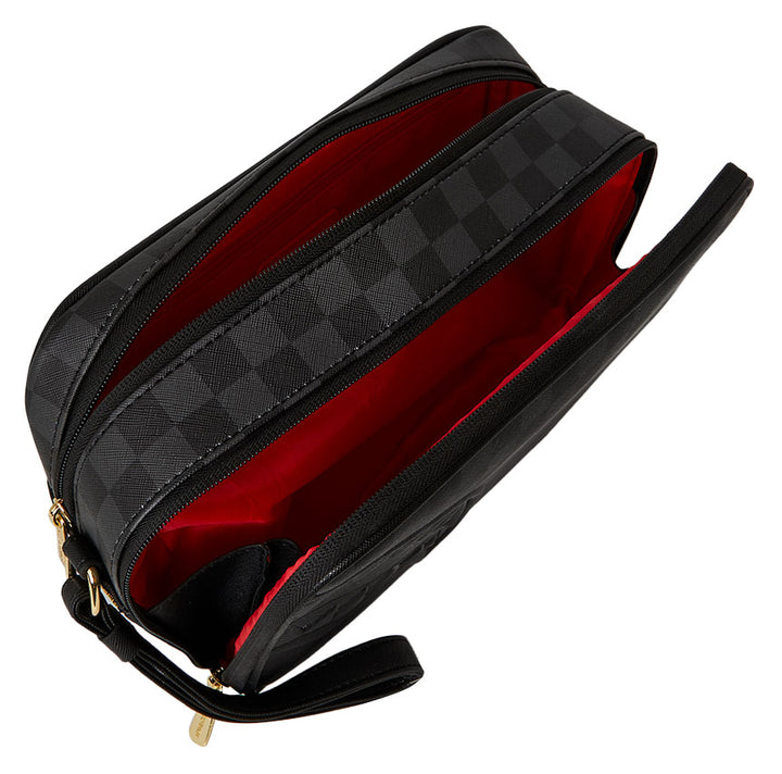 Sprayground Spritz Black Toiletry Bag In Black Check