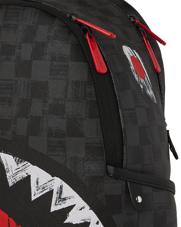 Sprayground Scribble Shark Savage Backpack In Black Check