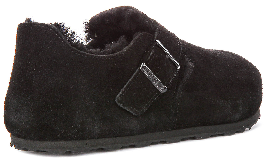 Birkenstock London Shearling In Black | Narrow Fit