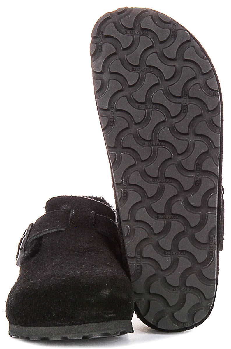 Birkenstock London Shearling In Black | Narrow Fit