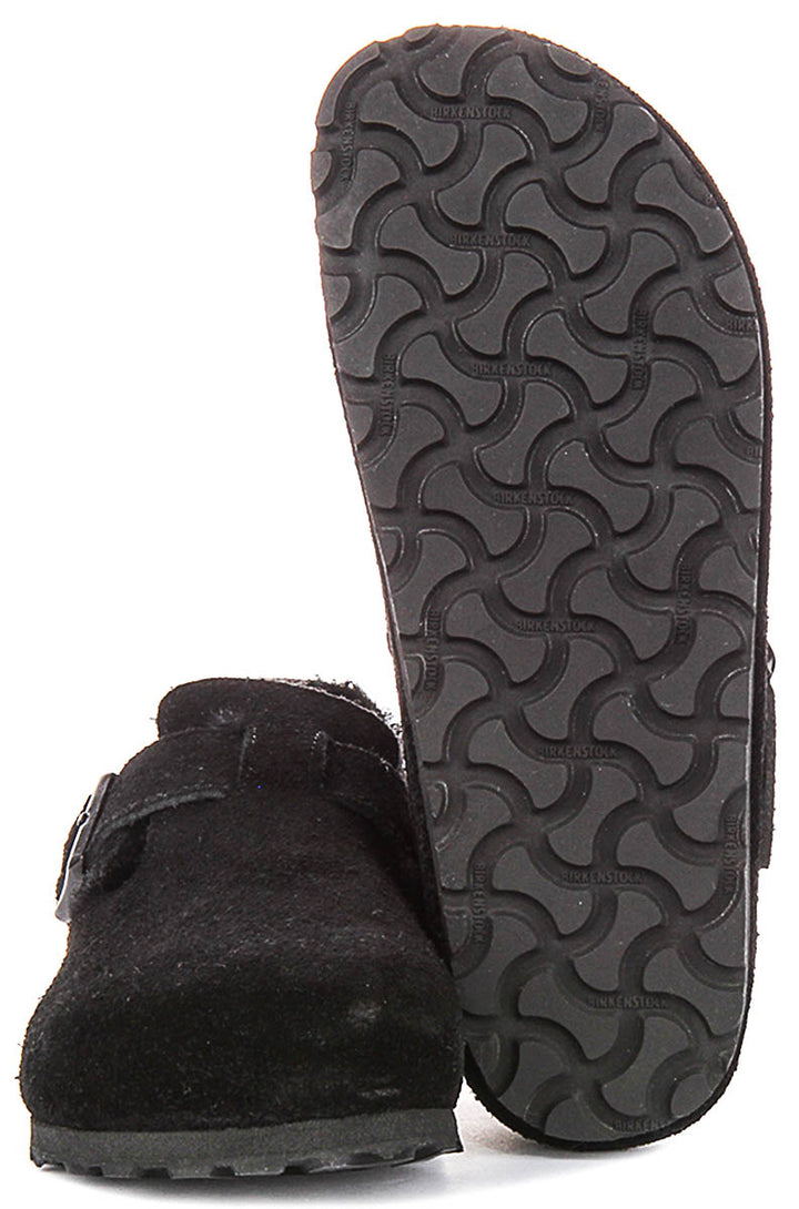 Birkenstock London Shearling In Black | Narrow Fit