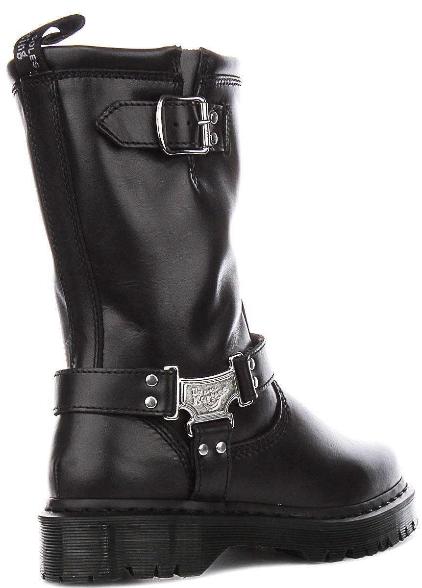 Dr Martens Anistone Hi Biker Boot In Black