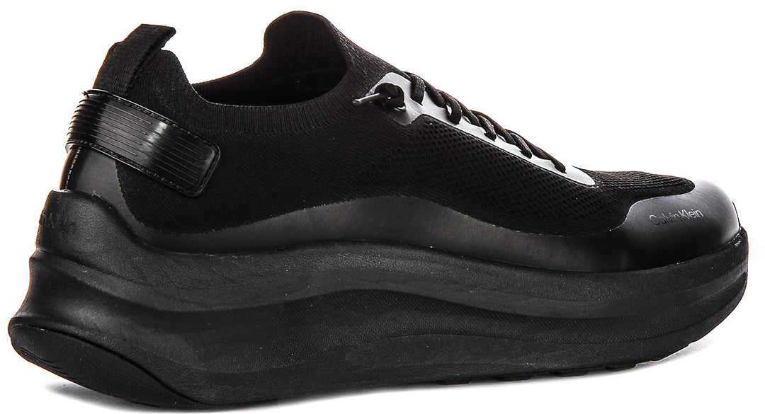 Calvin Klein Chunnky Knit Slip On Runner In Black For Men