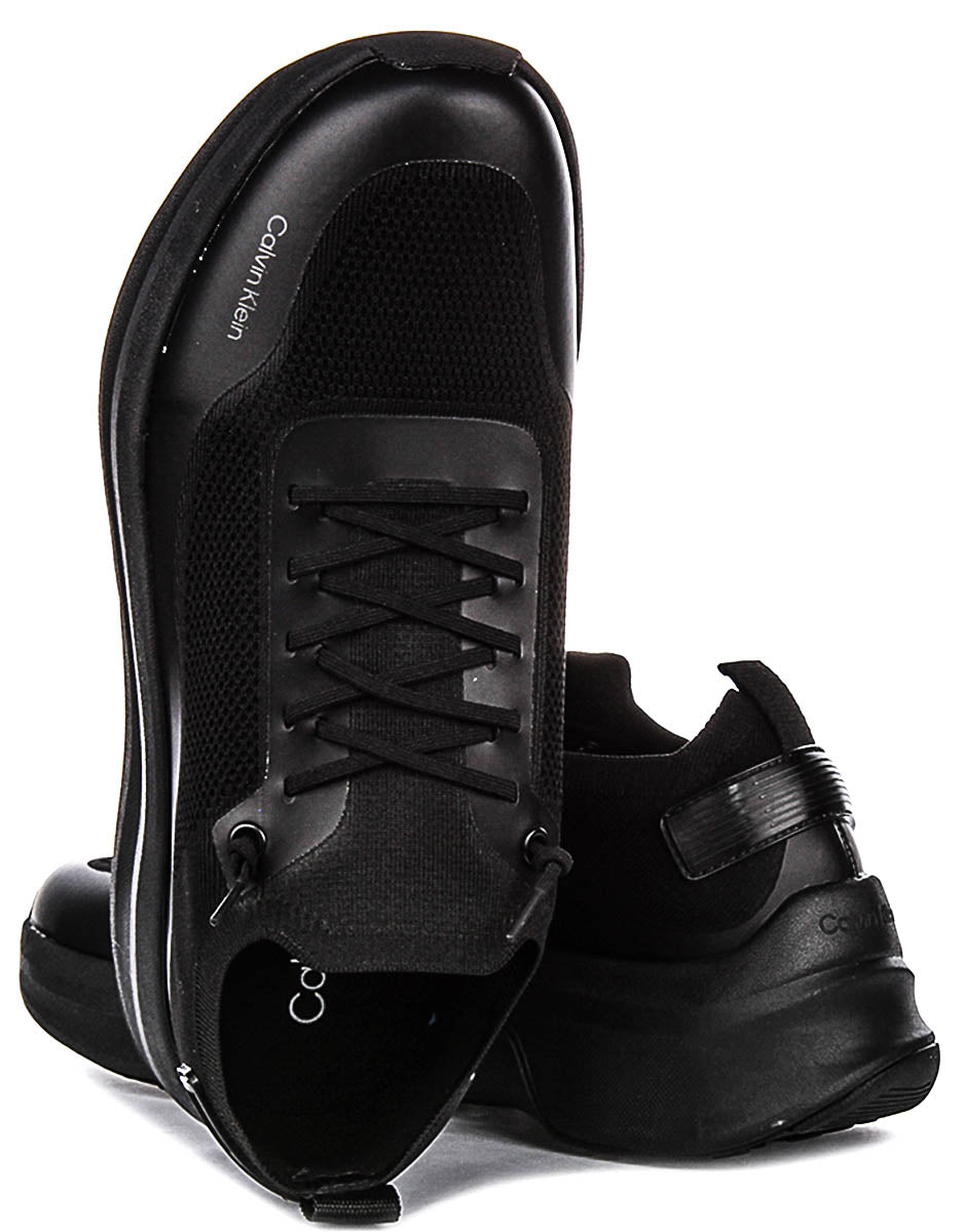 Calvin Klein Chunnky Knit Slip On Runner In Black For Men