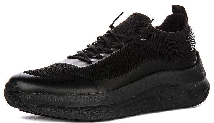 Calvin Klein Chunnky Knit Slip On Runner In Black For Men
