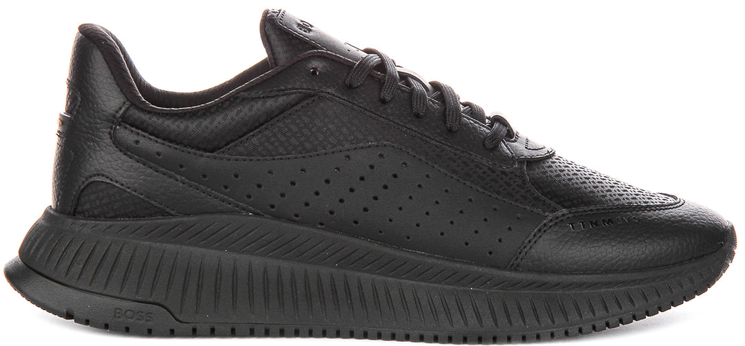 Boss Ttnm Evo Monogram Print Trainers In Black For Men