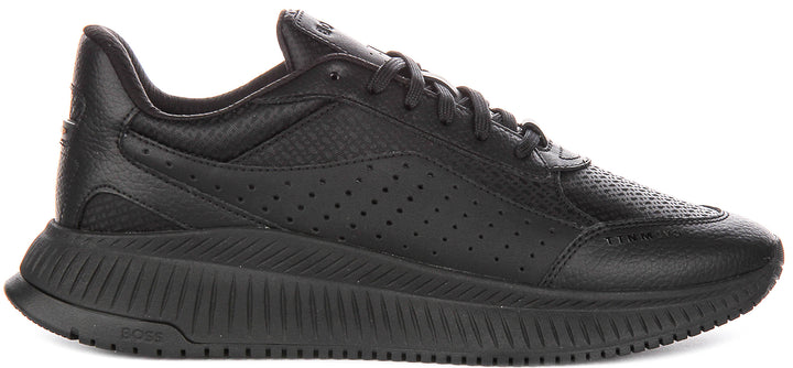 Boss Ttnm Evo Monogram Print Trainers In Black For Men