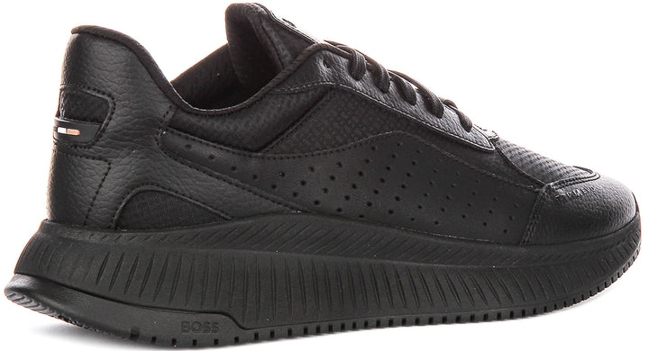 Boss Ttnm Evo Monogram Print Trainers In Black For Men