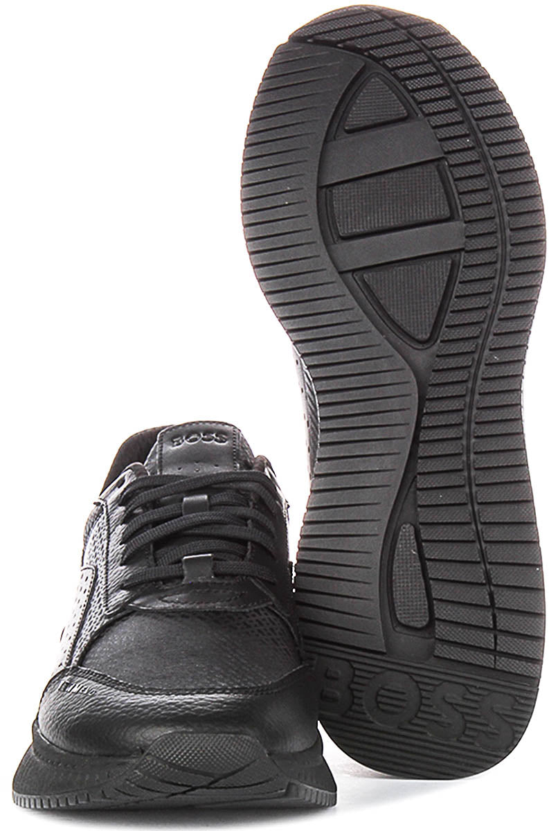 Boss Ttnm Evo Monogram Print Trainers In Black For Men