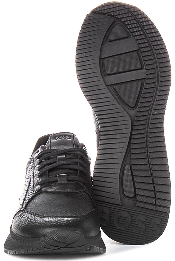 Boss Ttnm Evo Monogram Print Trainers In Black For Men