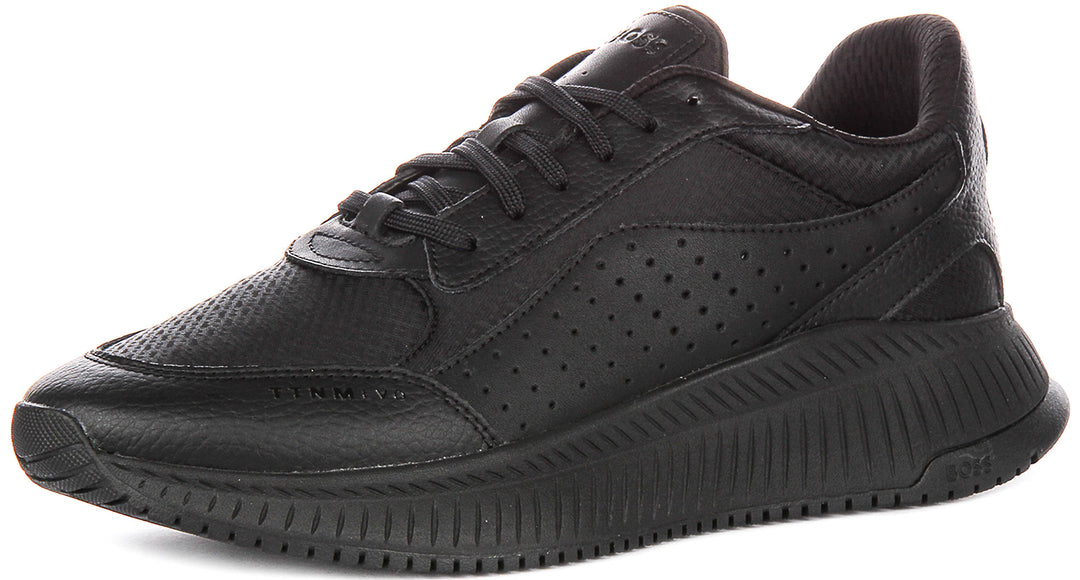 Boss Ttnm Evo Monogram Print Trainers In Black For Men
