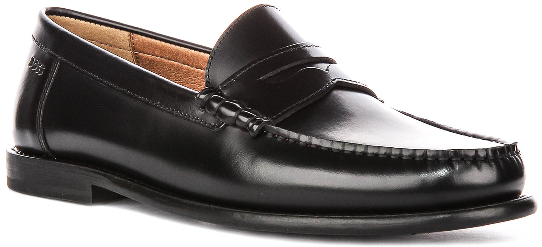 Boss Tevan Moccasin Loafers In Black For Men