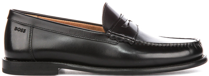 Boss Tevan Moccasin Loafers In Black For Men