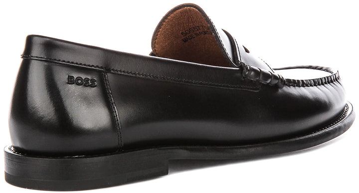 Boss Tevan Moccasin Loafers In Black For Men