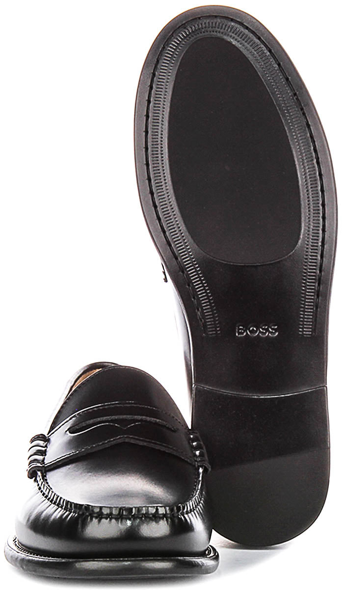 Boss Tevan Moccasin Loafers In Black For Men