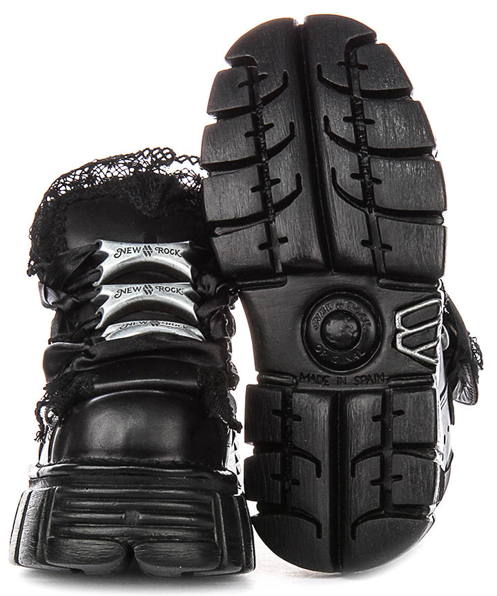 New Rock 106 Tower Ribbon Lace In Black