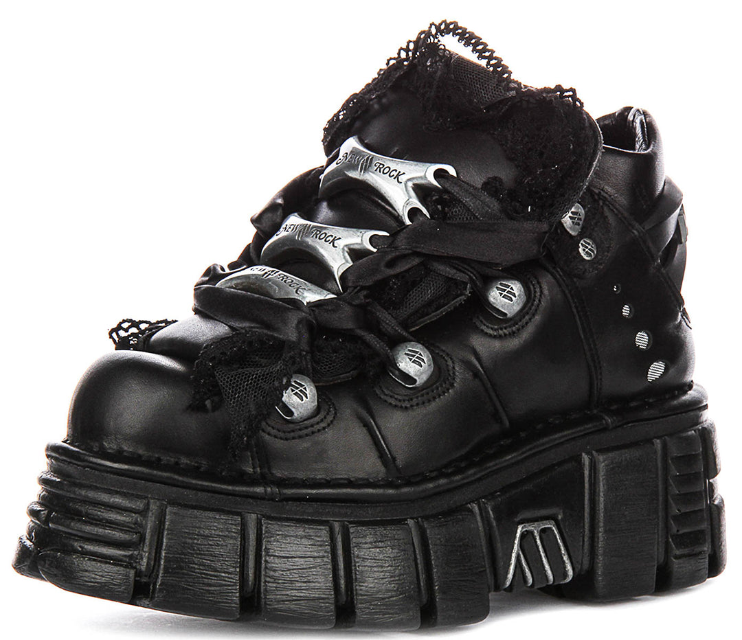 New Rock 106 Tower Ribbon Lace In Black