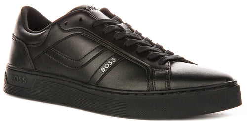 Boss Rhys Tennis Sneaker In Black For Men