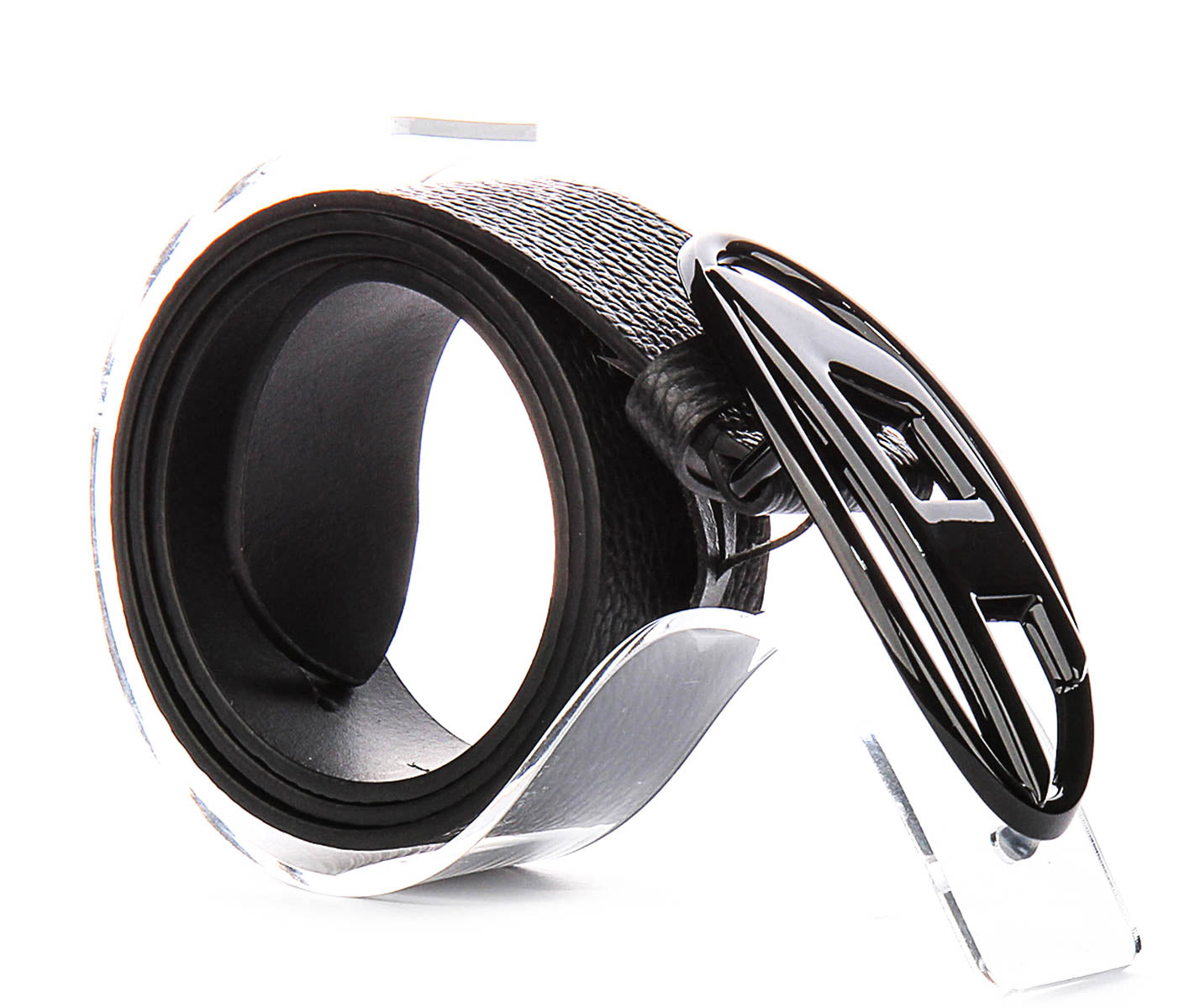 Diesel B 1DR In Black For Men | D Logo Leather All Black Smart