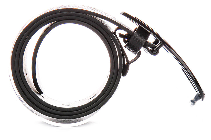 Diesel B-1DR Leather Belt In Black For Men